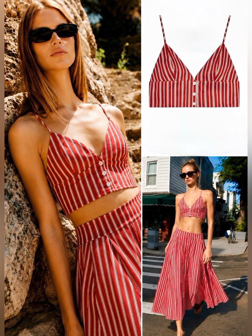 Zara Striped Crop Tank Top